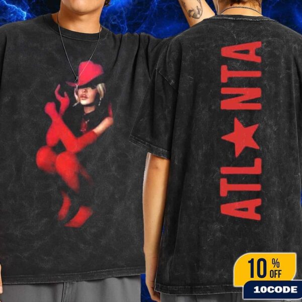 Beyonce Atlanta 2025 Cowboy Carter World Tour Merch Tee Red Western On July 12 At Mercedes-Benz Stadium Wash Two Sides T-Shirt