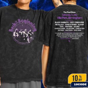 Black Sabbath And Ozzy Osbourne Back To The Beginning Merch Event Tee With Lineup Wash T-Shirt Two Sides Merchandise