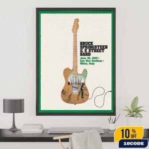 Bruce Springsteen and E Street Band Milan Italy 2025 Tour Poster Night 1 At San Siro Stadium On June 30 Home Decor Poster Canvas
