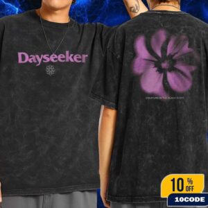 Dayseeker Creature In The Black Night Album 2025 Merch Tee Forest Green Faded Flower Fan Gifts Wash Two Sides T-Shirt