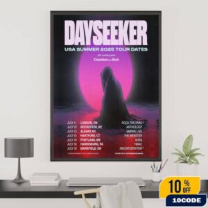Dayseeker USA Summer 2025 Tour Dates On July With Colorblind And Ekoh Fans Gift Home Decor Poster Canvas