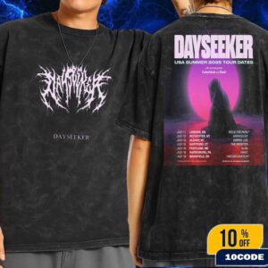Dayseeker USA Summer 2025 Tour Dates On July With Colorblind And Ekoh Fans Gift Wash T-Shirt Two Sides