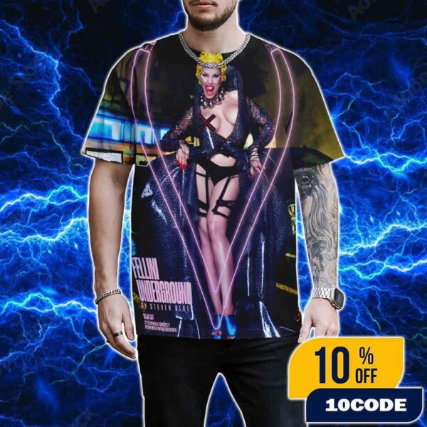 Doja Cat V Magazine 2025 Fellini Underground By Steven Klein All Over Print T-Shirt