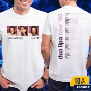 Dua Lipa Radical Optimsim World Tour 2025 Panel Photo Tee Dates List Merch Fan Gifts Classic T-Shirt Two Sides