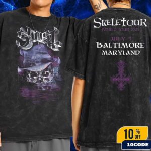Ghost Skeletour World Tour 2025 Exclusive Merch Tee In Baltimore Maryland July 9 Fans Gift Wash Two Sides T-Shirt