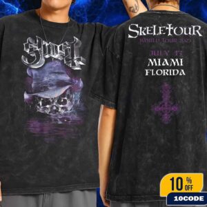 Ghost Skeletour World Tour 2025 Exclusive Merch Tee In Miami Florida July 13 Fans Gift Wash Two Sides T-Shirt