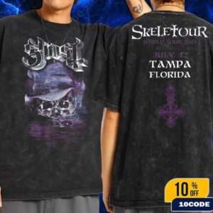 Ghost Skeletour World Tour 2025 Exclusive Merch Tee In Tampa Florida July 12 Fans Gift Wash Two Sides T-Shirt