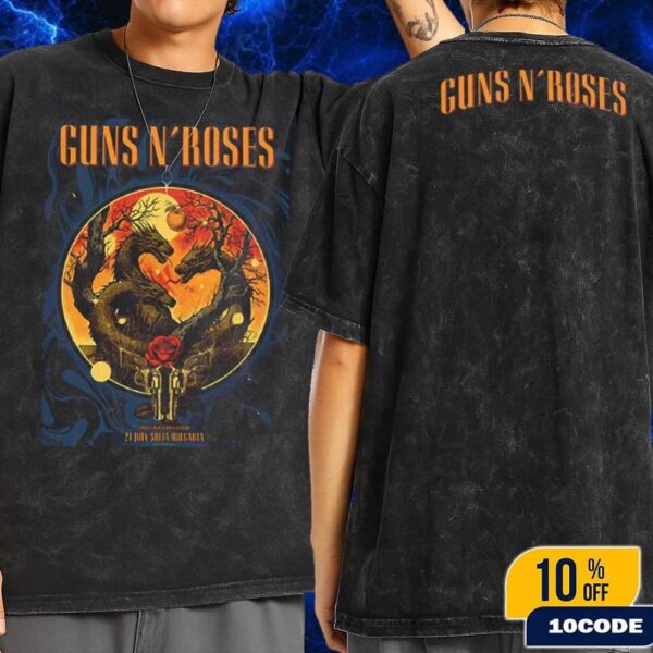 Guns N Roses Sofia 2025 Merch Tee In Bulgaria Concert At Vasil Levski National Stadium On July 21 Wash Two Sides T-Shirt
