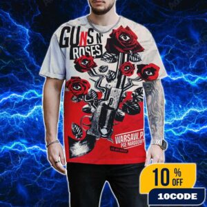 Guns N Roses Warsaw Poland 2025 Venue Poster At PGE Narodowy On July 12 Fan Gifts All Over Print T-Shirt