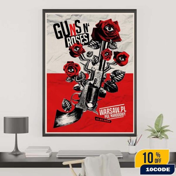 Guns N Roses Warsaw Poland 2025 Venue Poster At PGE Narodowy On July 12 Fan Gifts Home Decor Poster Canvas