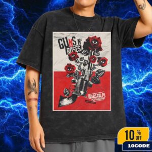 Guns N Roses Warsaw Poland 2025 Venue Poster At PGE Narodowy On July 12 Fan Gifts Wash T-Shirt