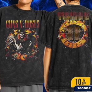 Guns N Roses World Tour 2025 Skeleton With Dated List and Exclusive Tee  What You Want vs What You Get Design Merch Wash T-Shirt Two Sides