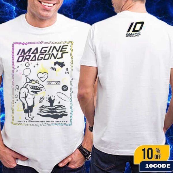 Imagine Dragons Summer Collection 2025 Sharks Graphic Beach Tee You Are Swimming Merch Fans Gifts Classic T-Shirt Two Sides