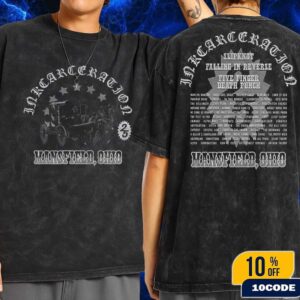 Inkcarceration Music And Tatto Festival 2025 Ohio State Reformatory Merch Night Ride Wash Two Sided T-Shirt