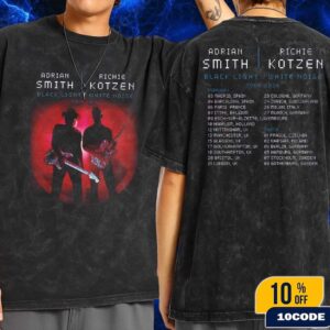 Iron Maiden Adrian Smith And Richie Kotzen Black Light White Noise Tour 2026 EU Tour Dates Fan Gifts Wash Two Sides T-Shirt