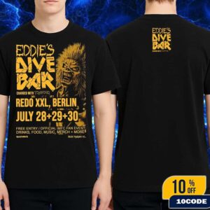 Iron Maiden Eddie’s Dive Bar Berlin Germany 2025 On July 28 29 30 At Redo XXL Merch Classic T-Shirt Two Sides