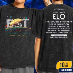 Jeff Lynne’s Elo BST Hyde Park London 2025 Event Tee On July 13 Fan Gifts Wash T-Shirt Two Sides
