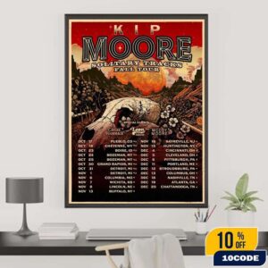Kip Moore Solitary Tracks Fall Tour 2025 Schedule Date List Home Decor Poster Canvas