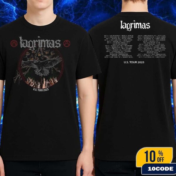 Lagrimas Band US Tour 2025 Schedule List Dates Fan Gifts Classic T-Shirt Two Sides