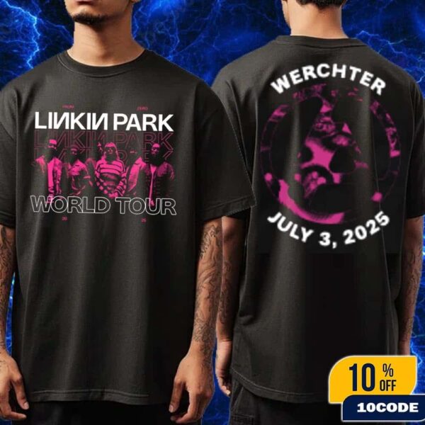 Linkin Park In Belgium At Rock Werchter Festival From Zero World Tour On July 3 2025 Merch Tee Shirt Two Sides