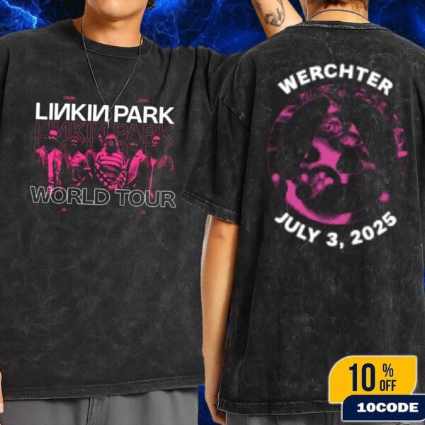 Linkin Park In Belgium At Rock Werchter Festival From Zero World Tour On July 3 2025 Wash Tee Shirt Two Sides