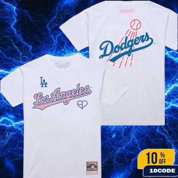 Los Angeles Dodgers Mitchell And Ness x BLACKPINK T-Shirt Limited Edition Merch MLB