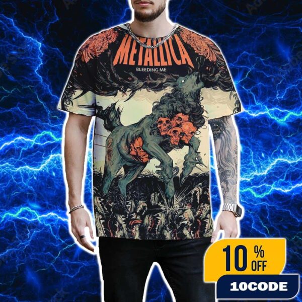Metallica Bleeding Me 2025 Load Remastered Celebrate The Wolfskulljack Art All Over Print Unisex T-Shirt