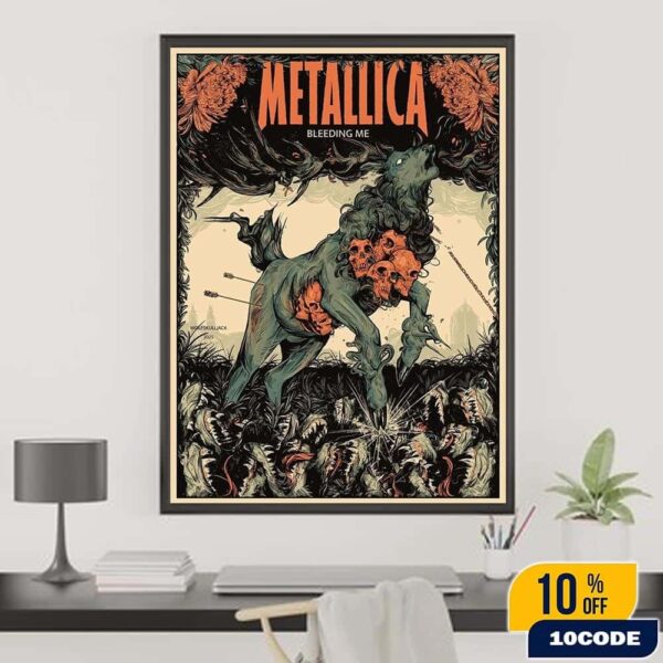 Metallica Bleeding Me 2025 Load Remastered Celebrate The Wolfskulljack Art Merch Poster Canvas Home Decor