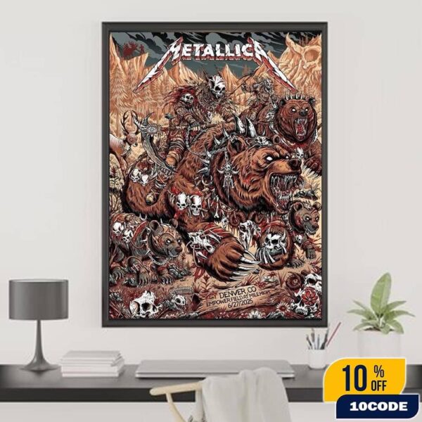 Metallica M72 Denver 2025 Night 1 Venue Poster In Denver Colorado At Empower Field at Mile High On June 27 Merch Home Decor Poster Canvas