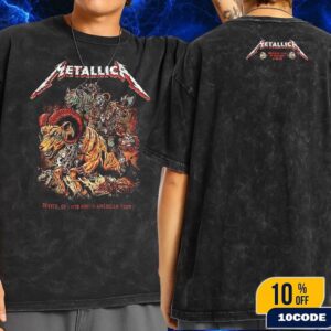 Metallica M72 Denver 2025 Night 2 Venue Tee In Denver Colorado At Empower Field at Mile High On June 29 Wash T-Shirt Two Sides
