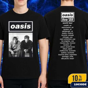 Oasis Live 25 World Tour Schedule 2025 Exclusive Tee Liam And Noel Retro Photo Print Merch Classic Two Sides T-Shirt
