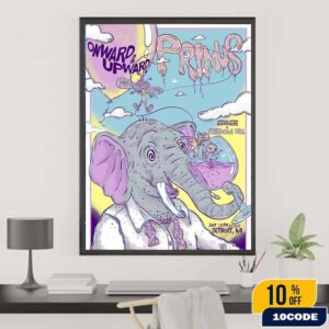 Primus Onward And Upward Detroit Michigan 2025 Event Poster At Freedom Hill On July 16 Home Decor Poster Canvas