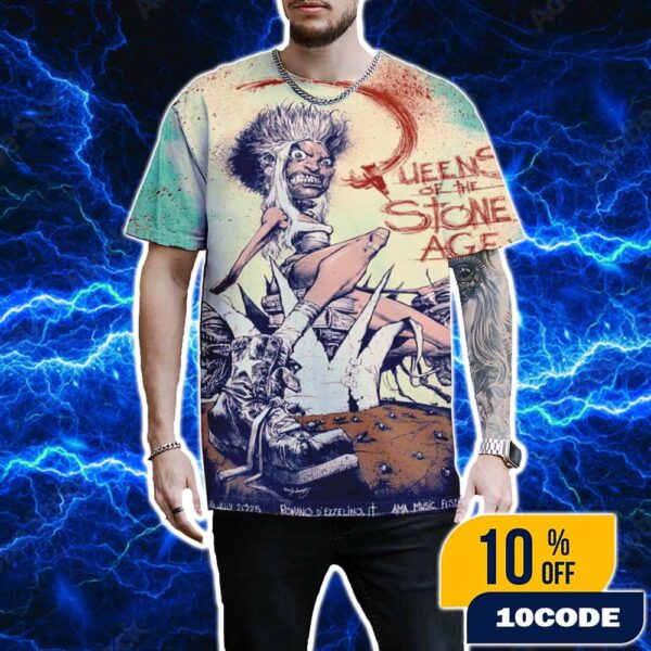 Queens Of The Stone Age AMA Music Festival 2025 Poster In Romano d’Ezzelino Italy On July 16 All Over Print T-Shirt