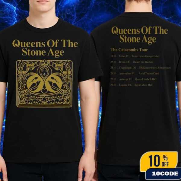 Queens Of The Stone Age The Catacombs Tour 2025 UK EU Tour Dates Classic T-Shirt Two Sides