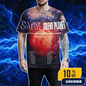 The Bloom In Heaven Tour 2025 North America Spring Tour Dates Invent Animate and Silent Planet Fan Gifts All Over Print T-Shirt