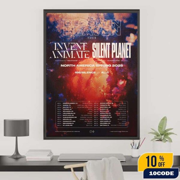 The Bloom In Heaven Tour 2025 North America Spring Tour Dates Invent Animate and Silent Planet Fan Gifts Home Decor Poster Canvas
