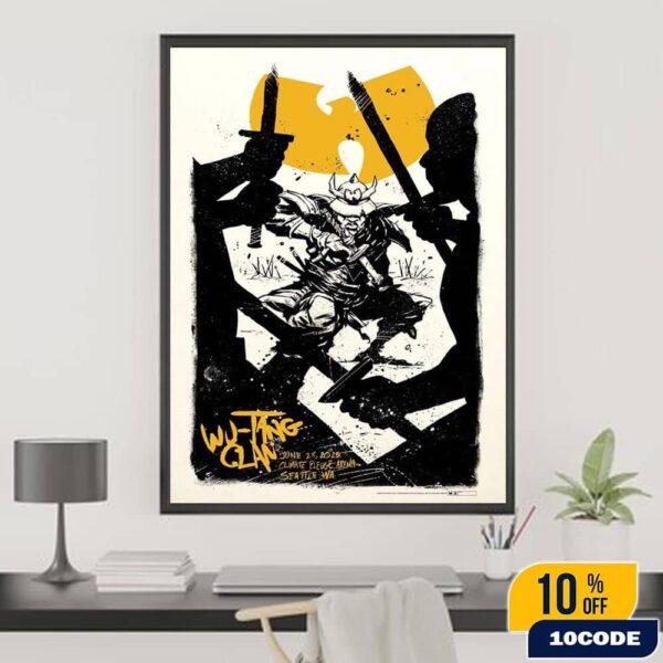 Wu-Tang Clan Seattle 2025 Gig Poster In Seattle Washington At Climate Pledge Arena On June 28 Samurai Art Home Decor Poster Canvas